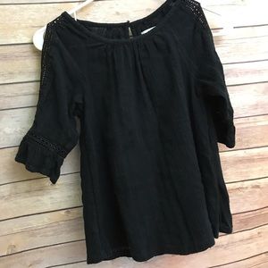 Black cold shoulder top